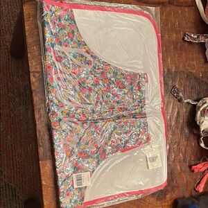 Boden Floral Apron with Pink Trim